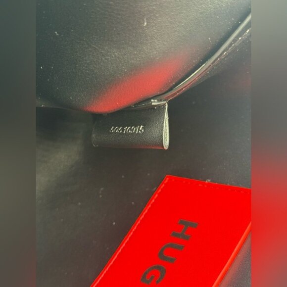 🆕 HUGO 🧿 NWT CHRIS Laser Cut Shoulder Bag Set - Tote Bag & Pouch - Black - Picture 12 of 16